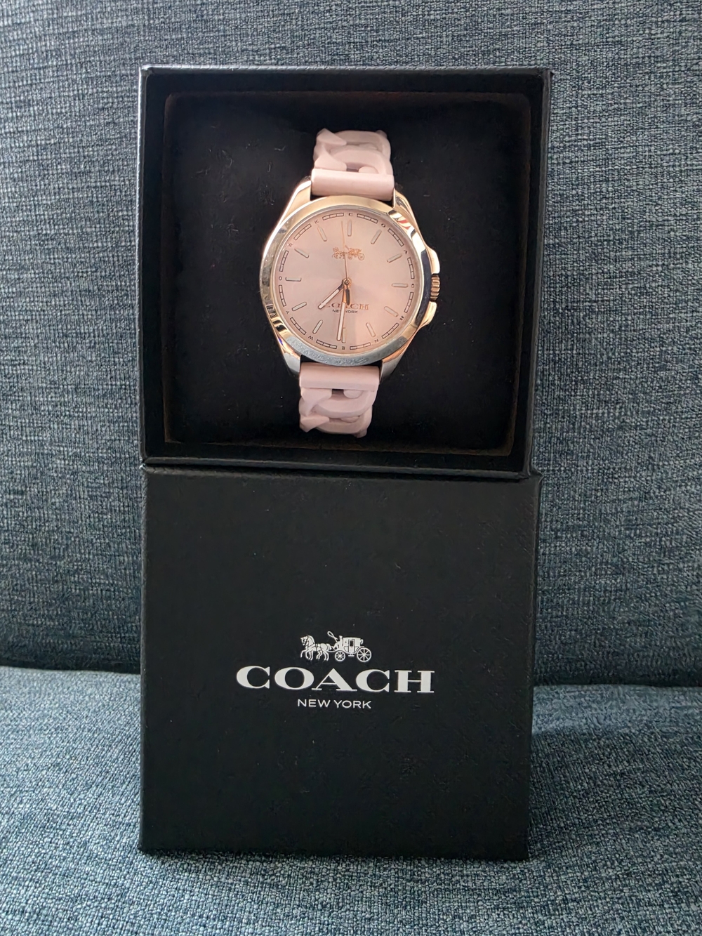 Coach Women's Pink Silicone Strap Watch - Rose Gold Case